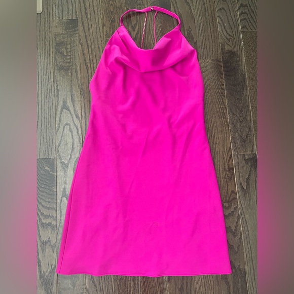 Et Ochs Ella Cowl Neck Mini Dress Fuschia Pink Size Medium - Picture 7 of 10
